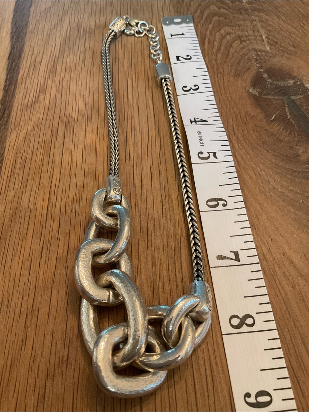 Brighton Mercer Chunky Chain Silver Link Necklace - Picture 5 of 6